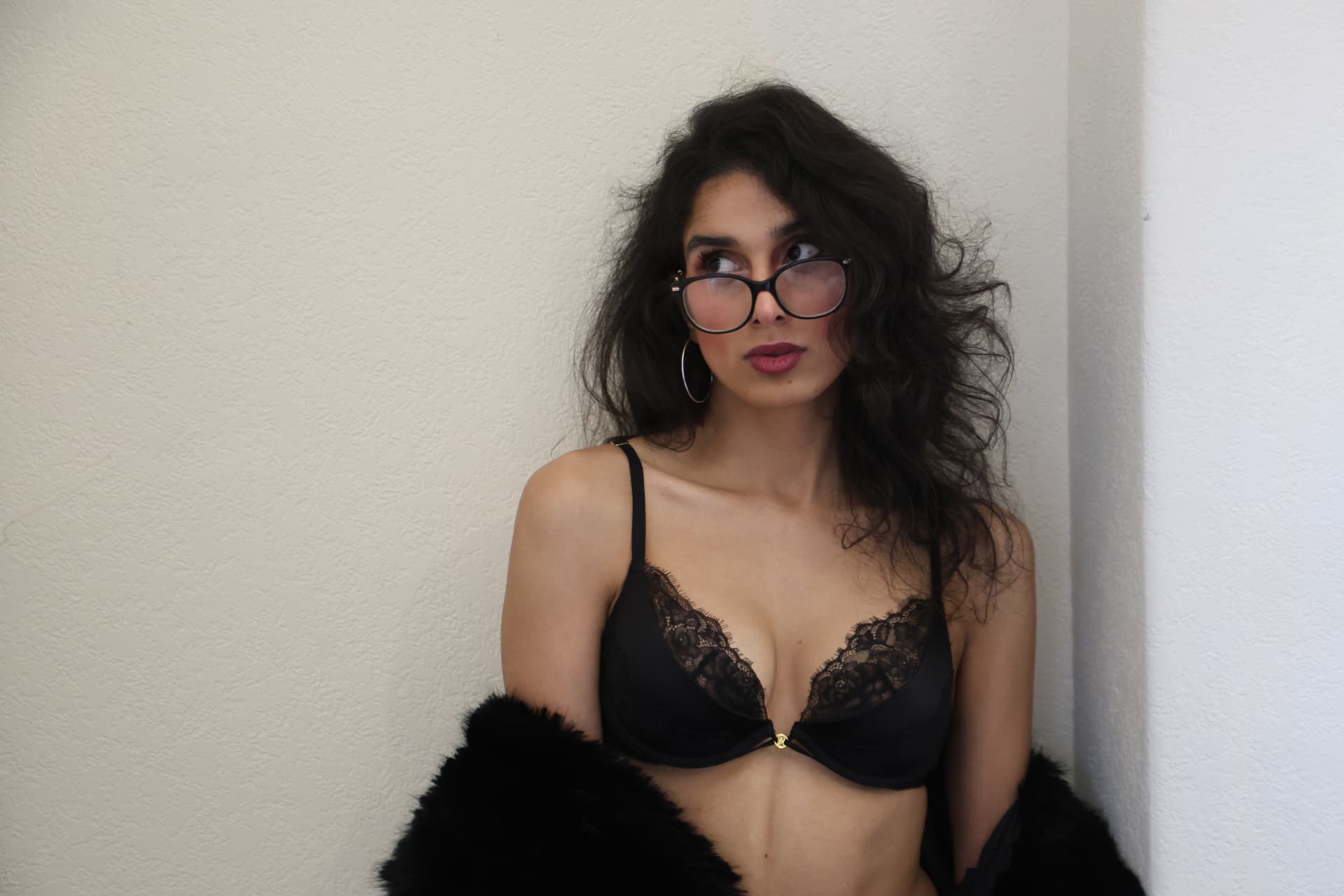 Irha in an elegant black lace portrait